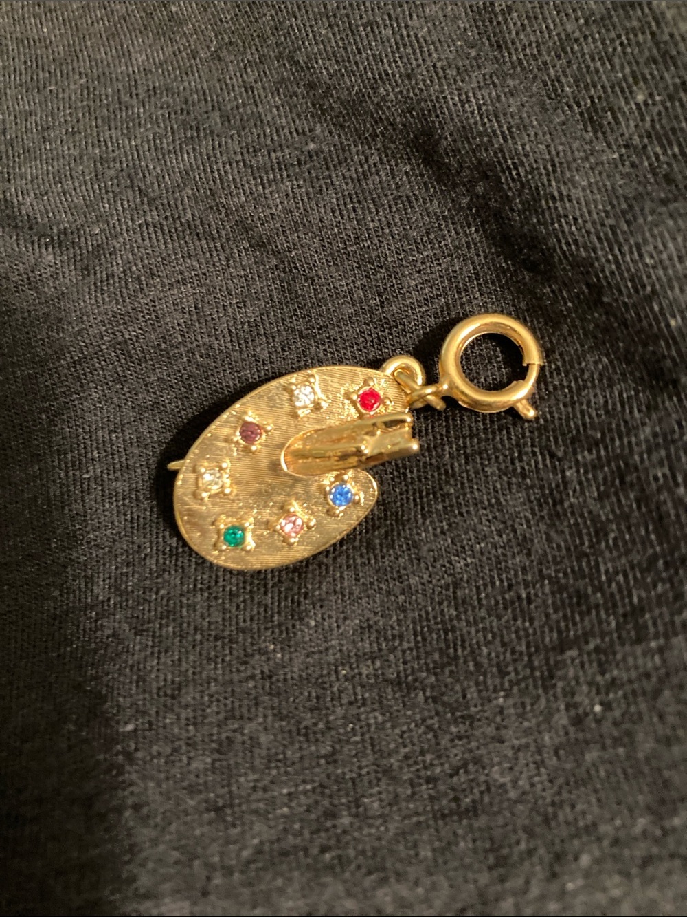 Monet Gold Tone Artist Palette Charm - Picture 2 of 3